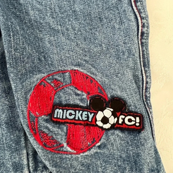 Walt Disney Mickey Mouse Denim Jeans Soccer Sports Theme | Size 12M - Picture 4 of 6
